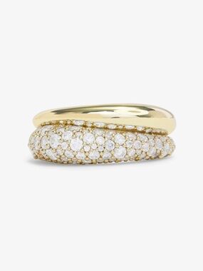 Melinda Maria Gold Pavé Diamond Crossover Ring